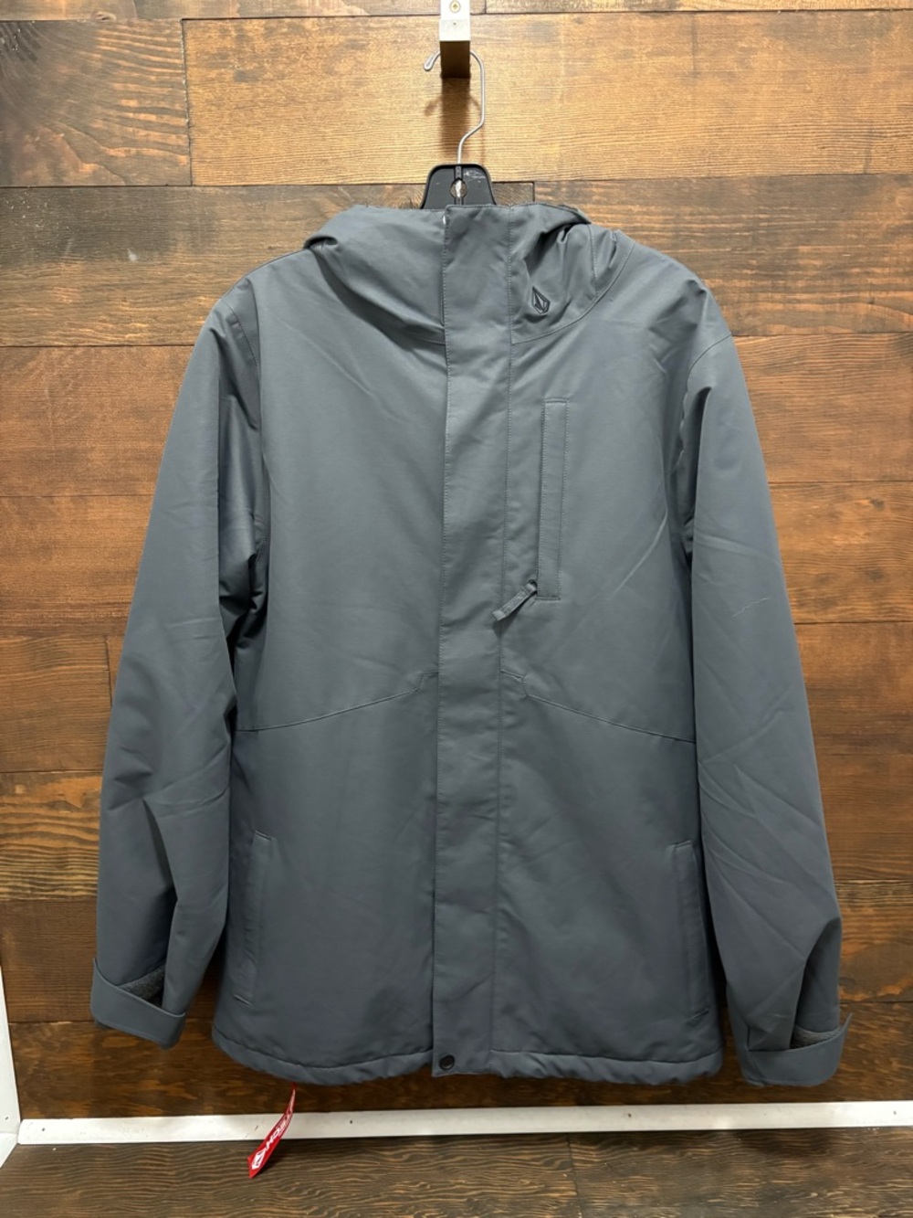 Volcom Men's Hooded Raincoat in Dark Gray